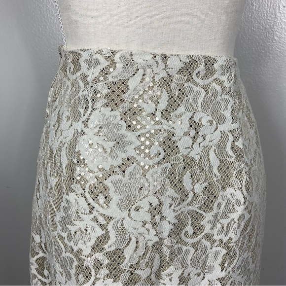 Jessica McClintock Millenium 2000 lace metallic maxi skirt Made in USA - Picture 4 of 12